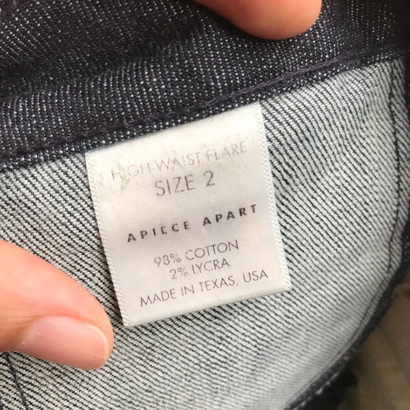 APIECE APART Raw Denim Dark Rinse Flare Jeans - Picture 5 of 5